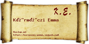 Körmöczi Emma névjegykártya