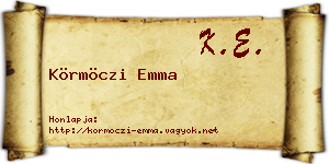 Körmöczi Emma névjegykártya