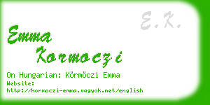 emma kormoczi business card